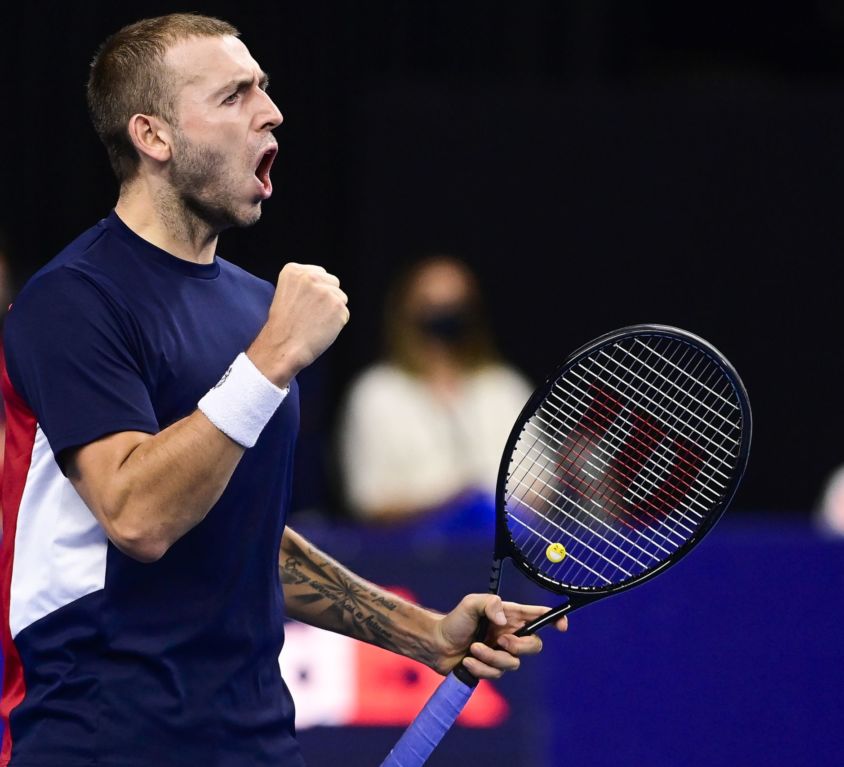 ANTWERP TENNIS EUROPEAN OPEN QF EVANS VS KHACHANOV