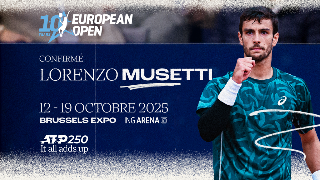 L’European Open accueille le demi-finaliste de Roland-Garros : Lorenzo Musetti (ATP-7) confirmé à Bruxelles